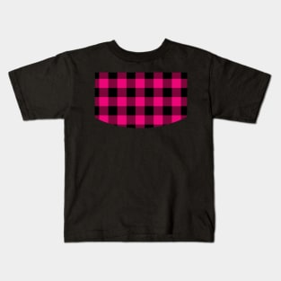 Pink Tartan - Classic Colorful Graphic Stripes Kids T-Shirt